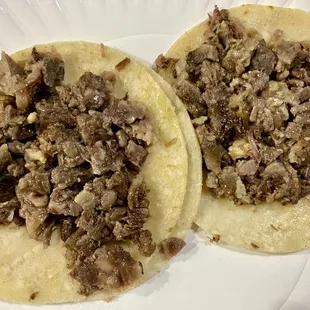 Cabeza tacos    cow head tacos - pretty tasty - extra bits and pieces of the face