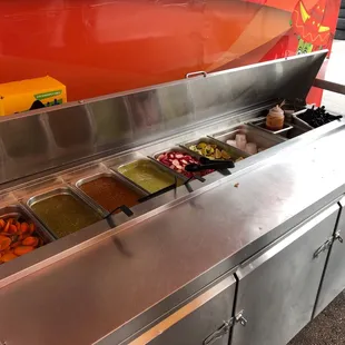 a hot dog station