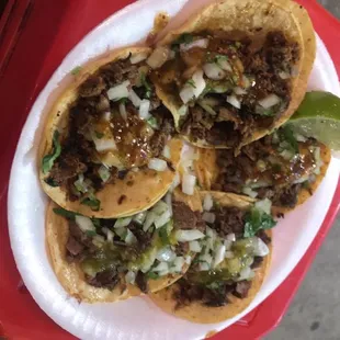 Tripas, lengua &amp; asada very tasty tacos!