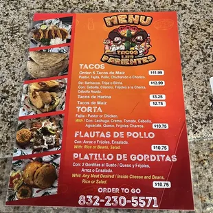 menu