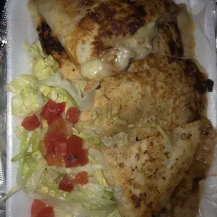 Large chicken quesadilla