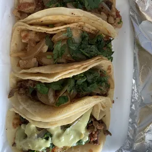 Beef and chicken tacos!!