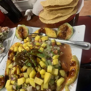Tostada de mango
