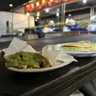 Inside - dining at one of the set up tables