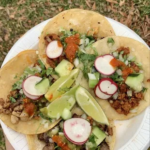 Chicken, carne asada, chorizo