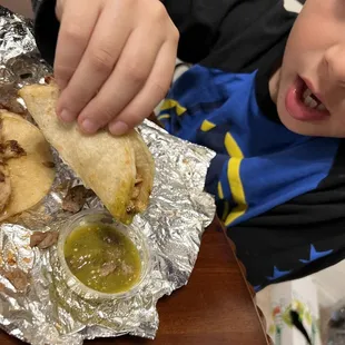 Dunk ur taco into the salsa !! Bomb