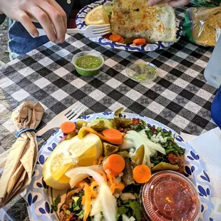 combo tacos, and a veggie quesadilla