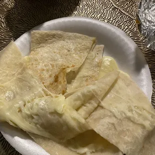 a plate of quesadillas