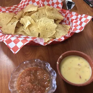 Chips w salsa AND Queso
