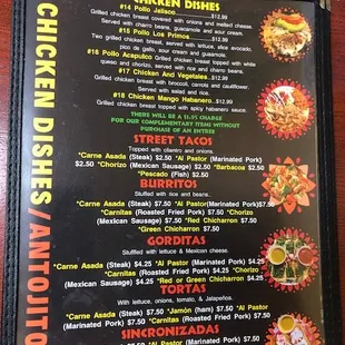 Current Menu as of 6/17/2022