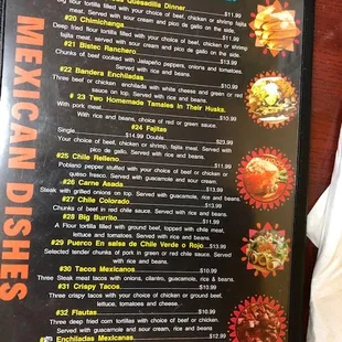 Current Menu as of 6/17