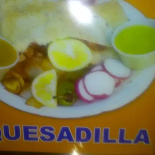a plate of quesadilla