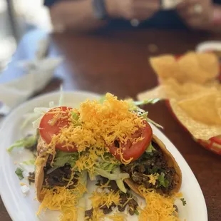 Two Carne Asada Hardshell Tacos