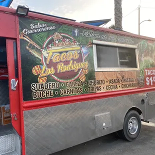 a food truck parked in a parking lot