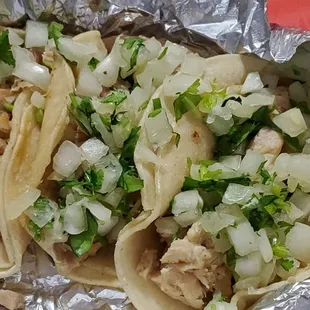 3 chicken tacos