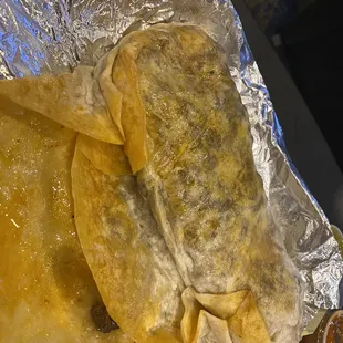 Grease soaked Al pastor burrito