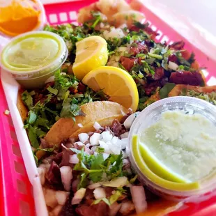 a tray of food