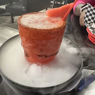 a frozen drink in a glass