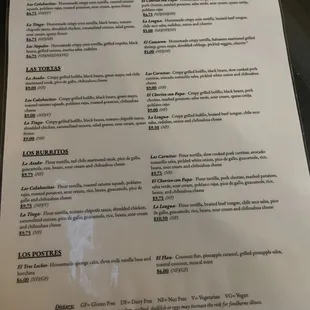 Food menu