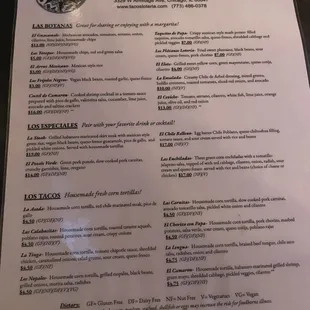 Food menu