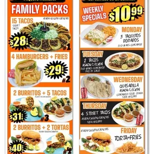 Especial!!! Family packs every day