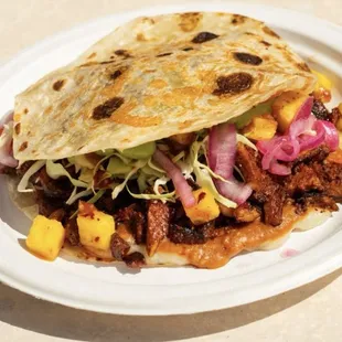 Caramelo de pastor con salsa de piña