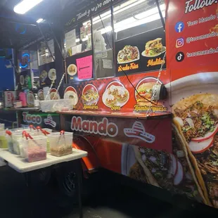 a food truck with food on it