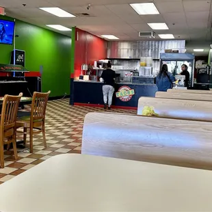 Indoor seating and ordering counter.