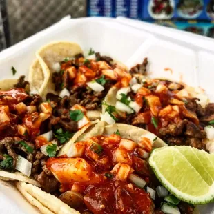 a close up of a taco