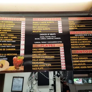 Current menu as of April 2022.