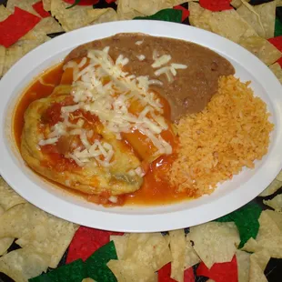 One enchilada and a chile relleno!