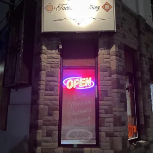Sign on building corner