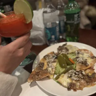 Best combo since PB&amp;J Carne Nachos and strawberry margaritas!