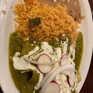 Enchiladas in green sauce