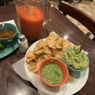 Guacamole with, Chips &amp; Salsa