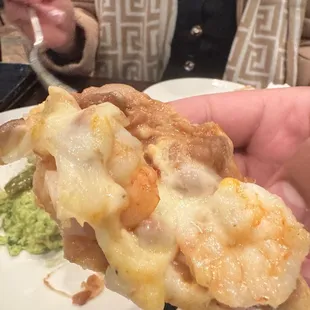 Close up of the shrimp nachos. So freaking gooood. Photos don&apos;t do it justice!