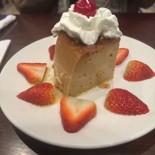 Flan. So good and juicy. Need that touch of strawberry and whipped cream.