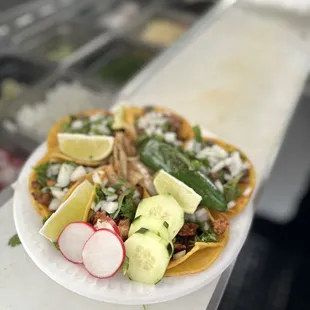 a plate of food on a counter