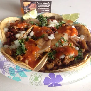 2 chicken, 2 asada, 2 pastor making u want some more!