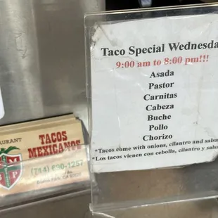 Tacos Wednesdays are awesome. Cabeza is a must try!