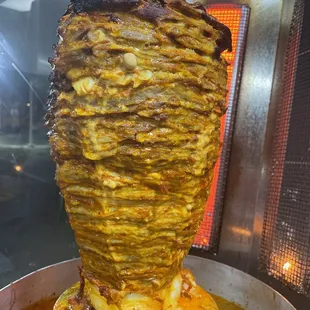 Tacos al pastor en trompo!