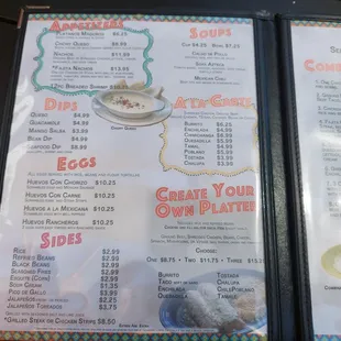 Menu as of June 2022.