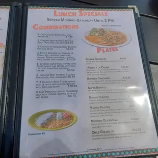 Menu as of June 2022.