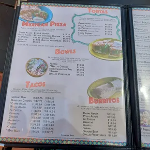 Menu as of June 2022.