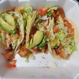 Fish tacos to go