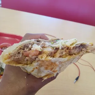 California burrito no fries, guacamole sour cream tortilla dry