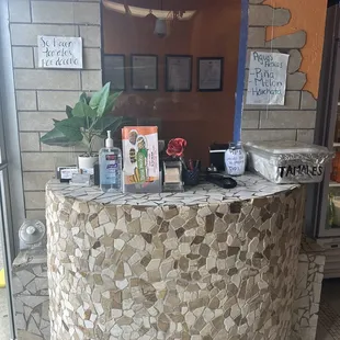 the front desk of a restaurant