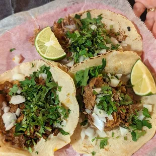 Al Pastor taco, carne asada tacos