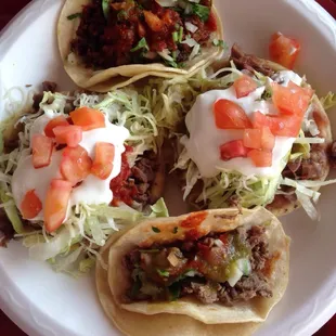 I ordered one al pastor sopes, one lengua sopes, one carne asada taco, and one al pastor taco. It was good.