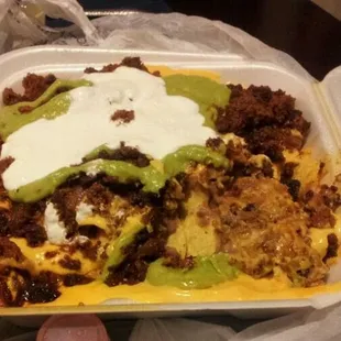 Awesomely unhealthy nachos!